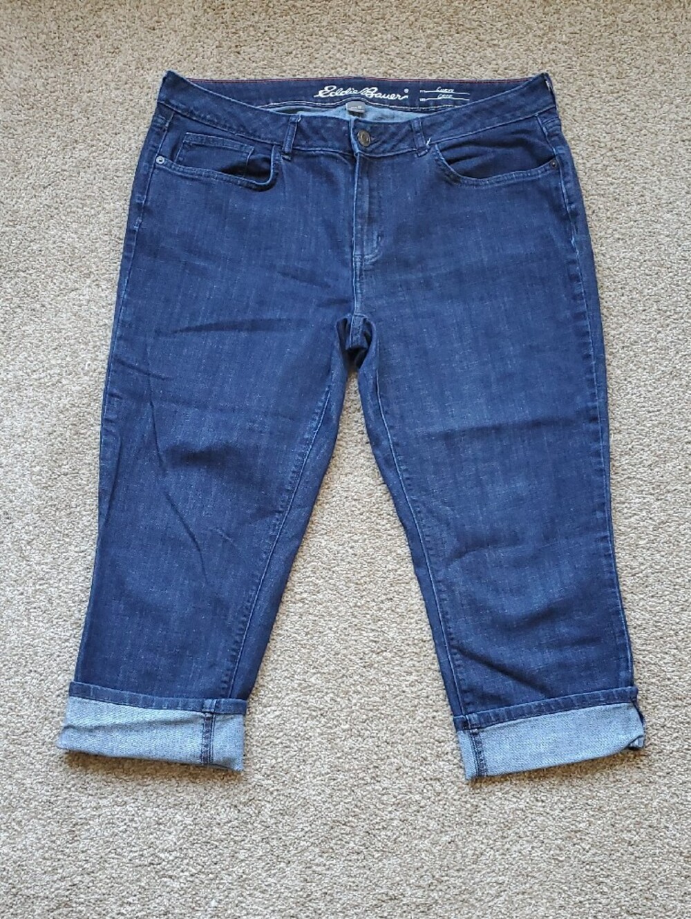Eddie Bauer Curvy Blue Denim Capri Cropped Jeans